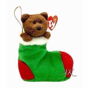 Ty Beanie Babies Stockings the Bear Plush Christmas Tree Ornament 2004